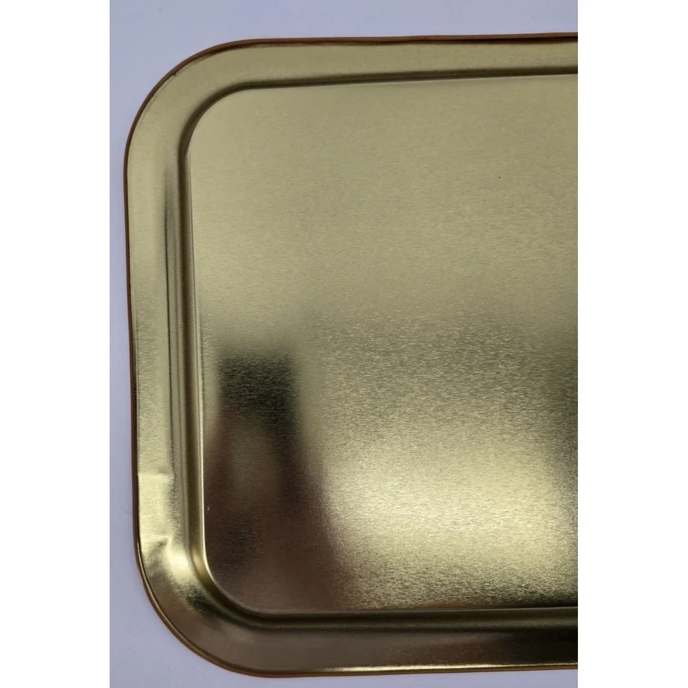 Vintage Snowy Owl Metal Serving Tray‎ Tan White Farmhouse Tin 10X 14